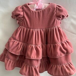 Janie and Jack Charming Pink Tiered Baby Dress
